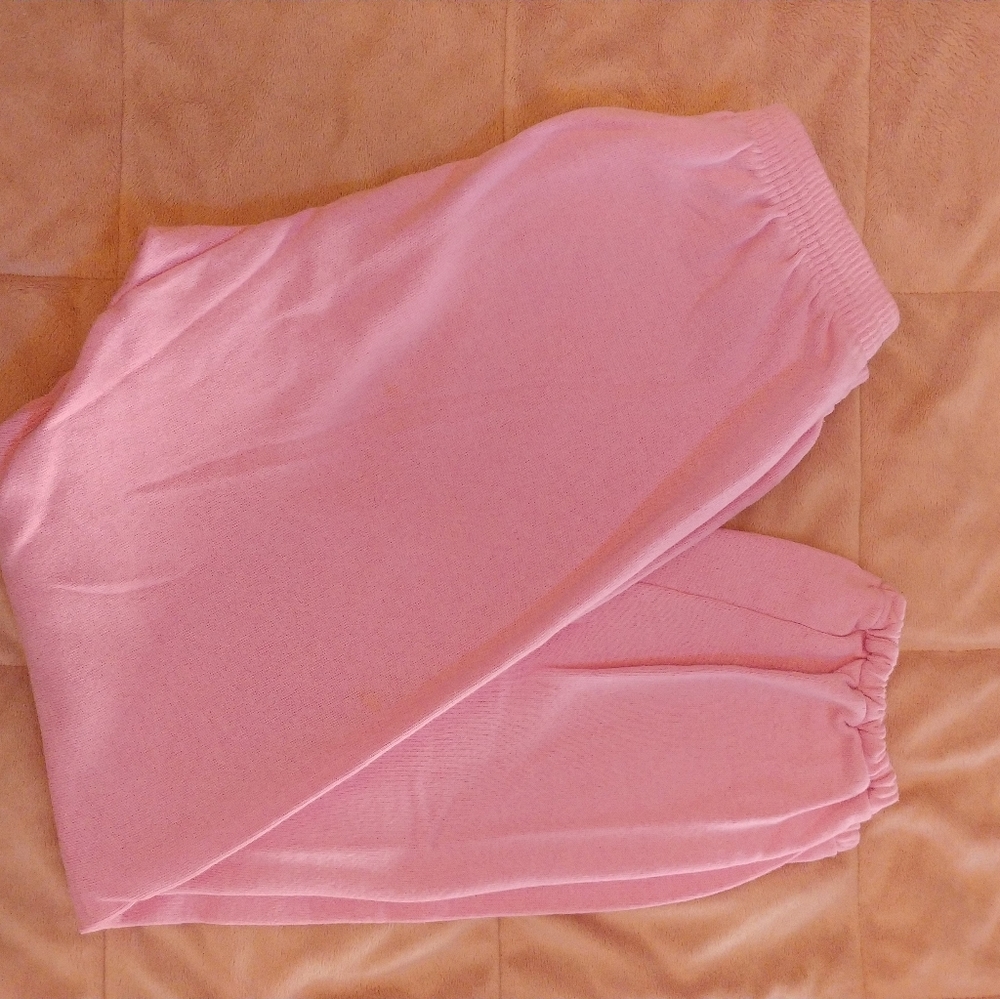 Ladies Pink Sweatpants Elastic Waist size Medium 3
